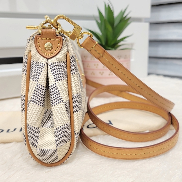 💕DISCONTINUED Very Rare Louis Vuitton EVA Crossbody/ Belt Bag Damier AZUR - Picture 2 of 15